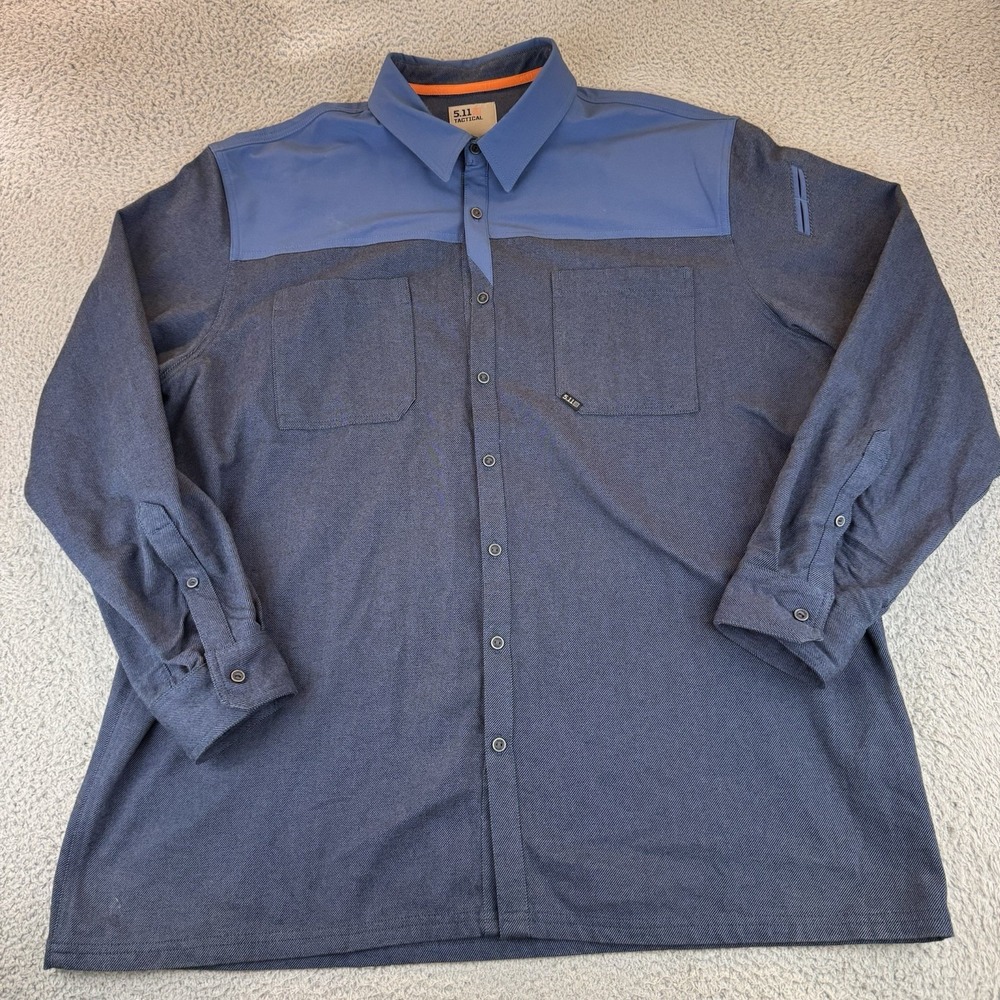 511‎ Tactical Shirt Ascension Ensign Denim Long Sleeve Snap Up Mens 2xl Blue